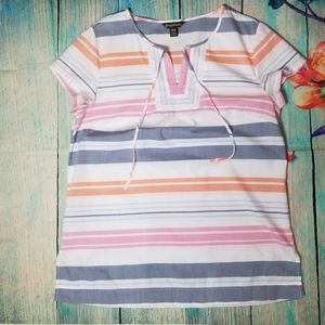 Tommy Bahama mixed stripes cotton top size…
